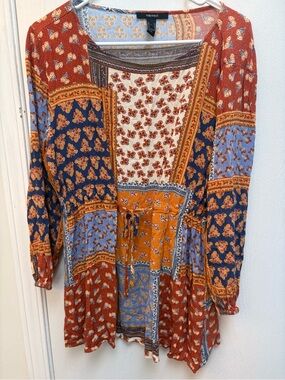 Forever 21 Multicolor Boho Patchwork Tunic